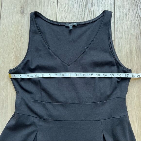 Eileen Fisher Ponte Knit Stretch Black Sleeveless Dress Size Large - Picture 6 of 9